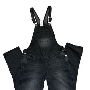 NWT Sonoma Women's Size XS Black Weathered -Look Maternity Denim Overalls
